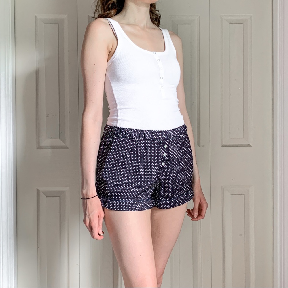 Navy blue with polka dot pajama shorts aerie